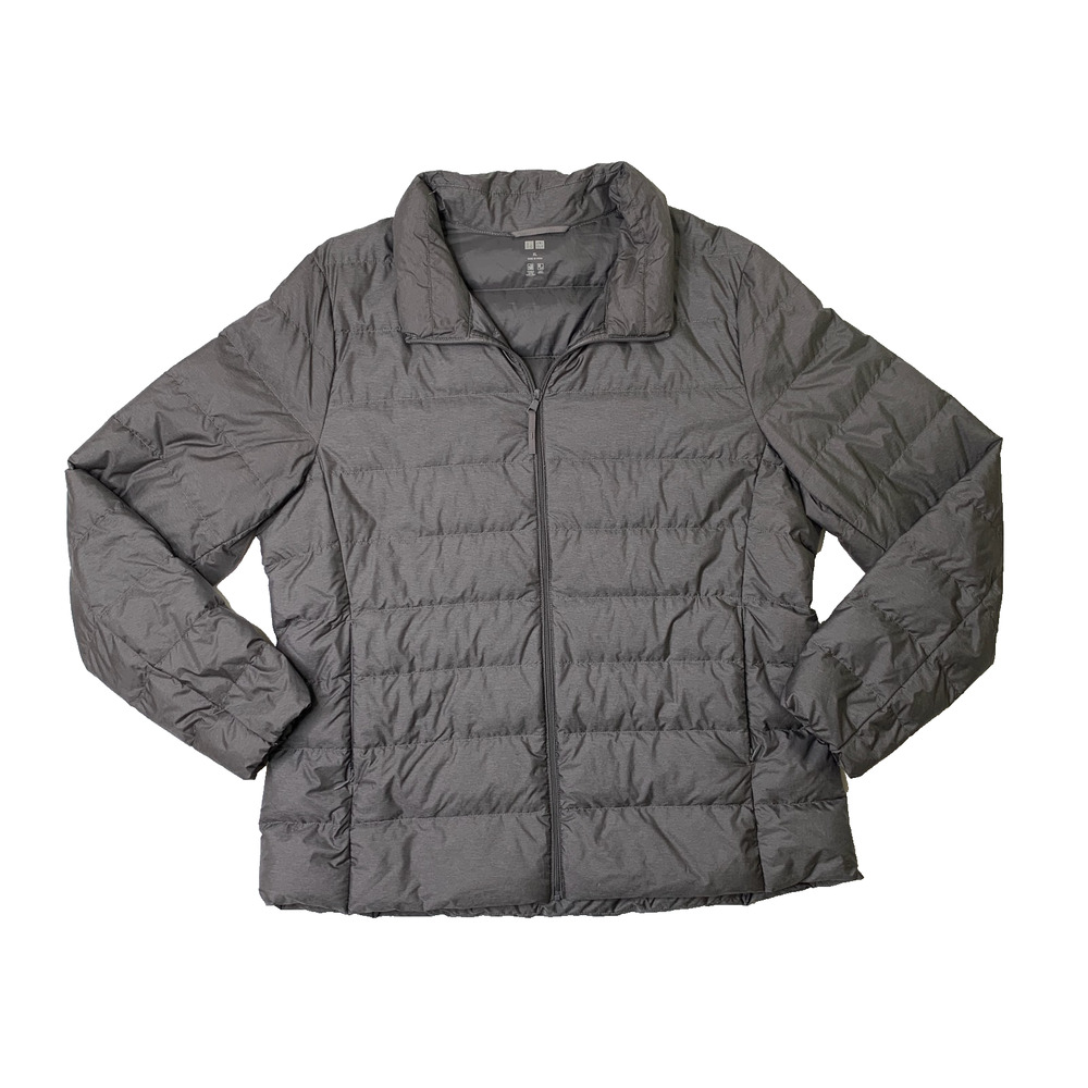 Uniqlo Jacket Womens XL Extra Large Gray Ultra Light Down Puffer Full Zip Winter